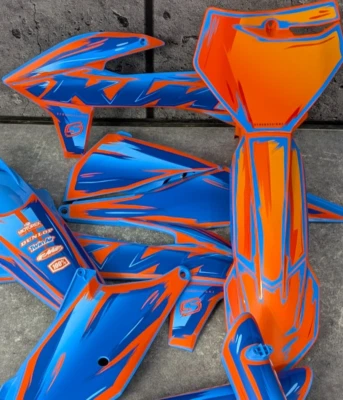 Plastics + Graphics KTM 2019-2022 XC XC-F SX SX-F Orange Blue TLD - Imagem 1 de 4