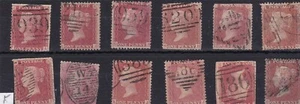 GB QV 1d Pfennig rot Briefmarken - Sammlung Sterne unsortiert (12) - wie Scan F - Bild 1 von 1