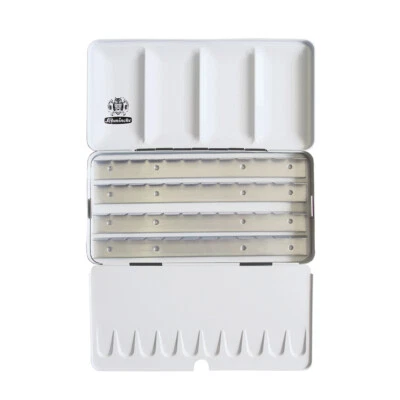 SCHMINCKE KÜNSTLERFARBEN Schmincke Aquarellkasten - Metall Leerkasten für 48 halbe oder 24 ganze Näpfchen