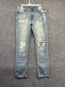 American Rag Jeans Herren 30x32 Straight Distressed Patchwork helle Waschung Denim Hose - Bild 1 von 9