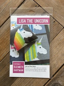 Lisa the Unicorn Quilt and Pillow Pattern Elizabeth Hartman 90" x 90" - Picture 1 of 2