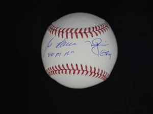 JOSE CANSECO MARK MCGWIRE SIGNED OMLB BASEBALL WITH "86 AL ROY & 87 ROY" JSA COA - Picture 1 of 2
