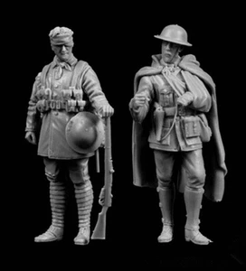 1/35 2pcs Resin Model Kit British Soldiers Infantry WW1 Unpainted - Picture 1 of 1