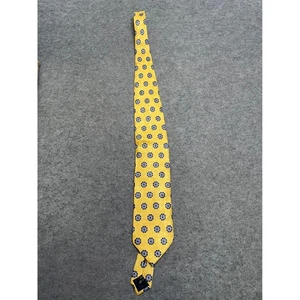 Cravatta Ermenegildo Zegna seta giallo fantasia floreale Made in Italy uomo - Foto 1 di 7