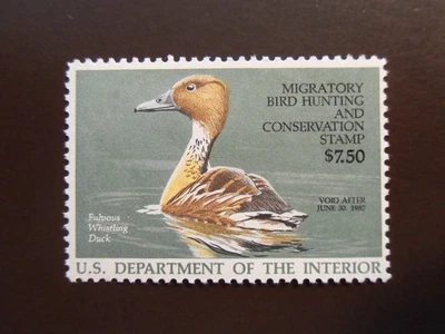 RW53 1986 $7.50 US Migratory Bird Hunting Duck Stamp - Mint Never Hinged MNH - Image 1 of 2