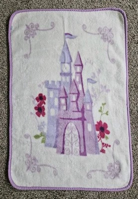 Disney Baby Throw Blanket Castle Flower White Purple Trim Soft Lovey Flowers - Image 1 of 4