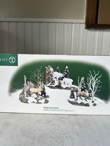 Dept 56 Village Accessories Woodland Animals At Cliff's Edge 3 Pc EUC - Picture 1 of 17