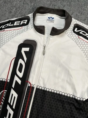 VOLER Cycling Jersey Mens L Black White Water Bottle Pockets USA Full Zip Vtg - Image 1 of 4