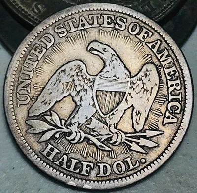 1853 Seated Liberty Half Dollar 50C ARROWS RAYS 90% Silver US Coin CC28174 - Image 1 of 4