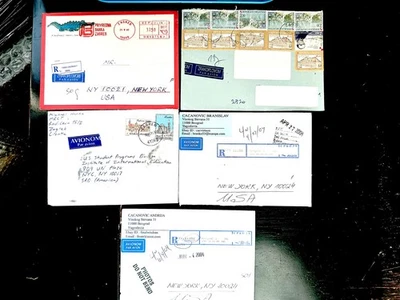 克罗地亚和塞尔维亚 5 张精美商用封面至美国;3 张已注册 — 第 1/2 张图片