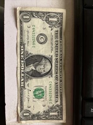 Near Palindrome Serial Number Dollar Bill Serial Number C 64332246 C - Image 1 of 2