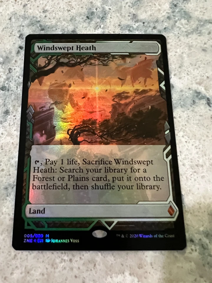Windswept Heath - Foil- Zendikar Rising Expeditions - NM - Near Mint - MTG - Image 1 of 2