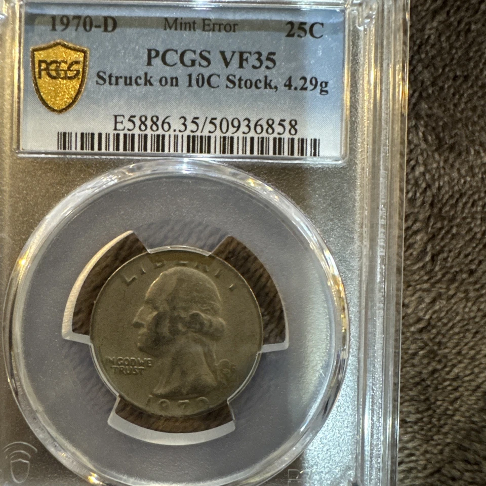 MINT ERROR 1979-D 25c Struck On 10c Stock 4.29g Vf35 - Image 1 of 4
