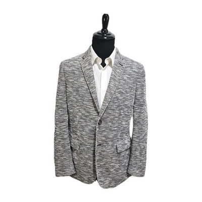 Tasso Elba Blazer Sport Coat Mens 42L Knit Deconstructed Sweater Chunky Hopsack - Image 1 of 4