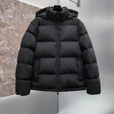 Winter Men's Hooded Down Jacket 90% White Goose Down Thicken Warm Puffer Jacket - Image 1 of 4