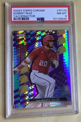 🔥2023 Topps Chrome TacoFractor Taco Bell Promo SSP #TF179 Keibert Ruiz /5 PSA 8 - Image 1 of 2