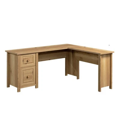 Sauder Hillmont Farm 1-Drawer Engineered Wood L-Desk in Timber Oak - Image 1 of 4