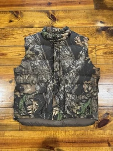 Vintage Cabela’s Mossy Oak Break Up Puffer Goose Down Vest XL Tall Tree Camo - Picture 1 of 11