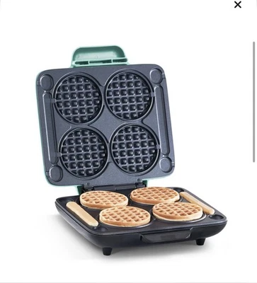 Mini gofrera DASH Aqua 4 pulgadas duradera doble antiadherente multi cuatro nueva en caja Foto 1 de 4