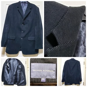 Banana Republic Blazer Mens 42L Black Corduroy Jacket Sport Coat Classic Turkey - Picture 1 of 19