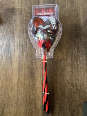 Krazed Jester Cane Staff Harley Black Red Costume Halloween Cosplay Adult Teen - Image 1 of 4