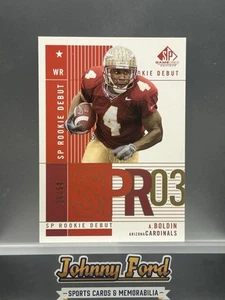 2003 SP Game Used Anquan Boldin Rookie Debut Gold #25/50 #132 - Picture 1 of 2