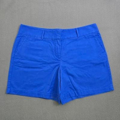 Ann Taylor LOFT Women 10 Blue Flat Front Chino Shorts - Image 1 of 4