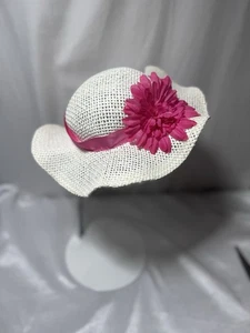 Build A Bear Straw Hat With Pink Flower Bonnet Easter Spring Summer Rare - Picture 1 of 9