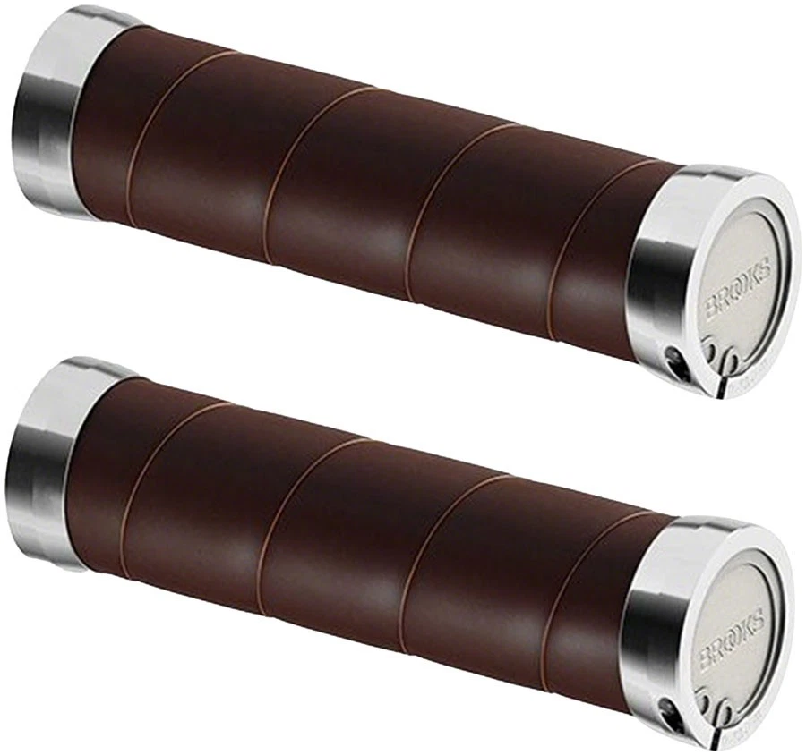 Brooks Slender Leather Grips - Brown, 130/130mm - Image 1 of 1