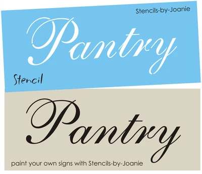 Joanie Pantry Stencil Cursive Script French font Cottage Home Decor DIY Art Sign - Image 1 of 4