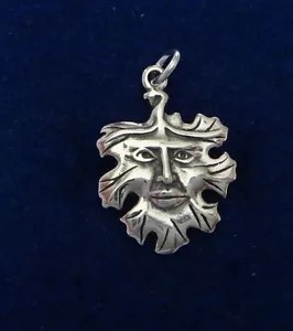Dije de plata esterlina 22x16 mm detallado cara sobre hoja de roble - Imagen 1 de 3