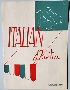 1950s, The Italian Pavilion Rest., New York City, 24 West 55th, Menu, Vntg, Orig - Picture 1 of 4