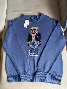 Suéter Jersey Ralph Lauren Preppy Bear Fair Isle Crew Algodón Azul Grande £499 - Imagen 1 de 16