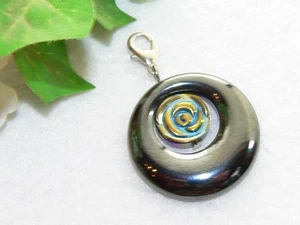 Anhänger Wechselanhänger Hämatit Ringschwarz Blume Charms Träger Carrier 100u - Bild 1 von 2