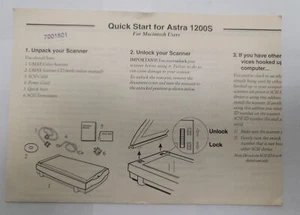 Inicio rápido para UMAX Astra 1200S para usuarios de Macintosh - Imagen 1 de 4