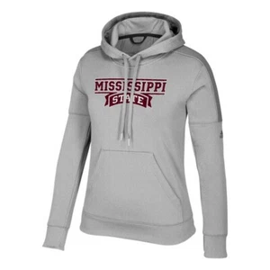 Mississippi State Bulldogs NCAA Adidas Women's "Sideline Split" Grey Hoodie - Picture 1 of 2