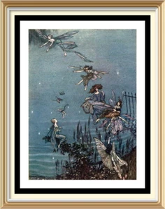 Vintage Style ARTHUR RACKHAM Fairy Fantasy Wall Art Print FAIRIES OF SERPENTINE - Picture 1 of 1
