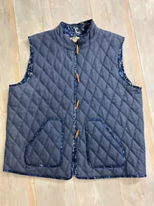 Gorgeous Nomadic Traders Quilted Denim Vest Jacket L - Picture 1 of 5