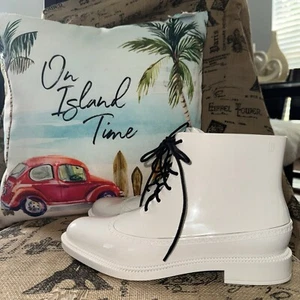 Melissa Brogue High Ad 32341 White Boots Size 8 - Picture 1 of 13