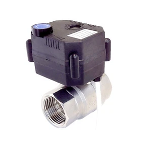 Motorkugelhahn DN15 24V DC Edelstahl 1/2" IG ARF man. stromlos geschlossen - Bild 1 von 1