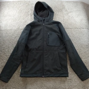 Burton Jacket Mens Black Hooded Fleece Lined Midweight Shell Full Zip Outdoors - Picture 1 of 10