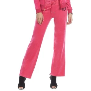 Juicy Couture womens pants Bootcut Leg CRSTMAGNTA Velour Size M - Picture 1 of 5