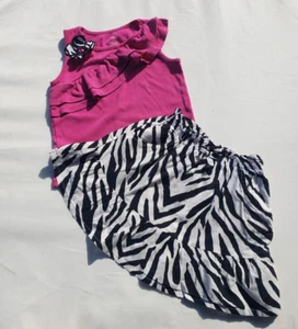 Gymboree Girls Shirt Skirt Size 5 Wild Zebra Tank Vintage Purple - Picture 1 of 10