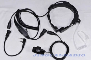 Heavy Duty Throat Mic Air Tube Headset MiNi DIN plug for Kenwood Puxing Baofeng - Picture 1 of 7