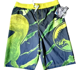 Jurassic World Jungen grüne Badehose Dinosaurier Park Trex blau ~ neu mit Etikett ~ - Bild 1 von 5