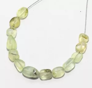 Cuentas de prehnita natural piedras preciosas sueltas briolette 8,60 quilates (5x4 mm a 8x5 mm) 13 piezas - Imagen 1 de 6