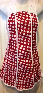 American Hostess Full Apron, Red With White Polka Dots Design, minnie theme! - Picture 1 of 2