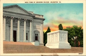 M513 Tomb of Unknown Soldier Arlington, VA Linen Postcard>Divided Back>Unposted - Picture 1 of 2