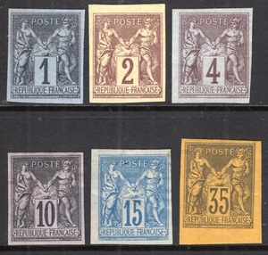 FRANCE / SAGE / COLONIES GENERAL ISSUES / Y&T # 37 / 41 – 45 MINT MH / CV 381€ - Picture 1 of 3