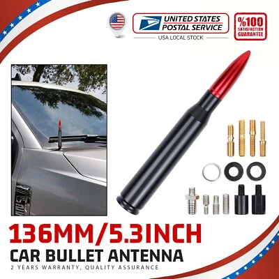 Red Black Short BULLET ANTENNA 5.3" 50Cal For Chevrolet Silverado 1500 HD 01-06 - Image 1 of 4
